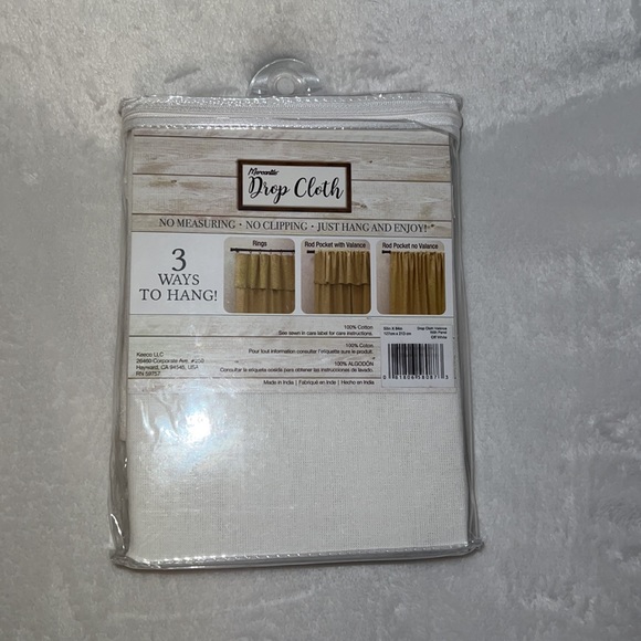 Mercantile off-white drop cloth window panel curtain 50 x 84 - Picture 2 of 2